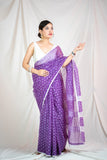 Bindu Re Bindu Purple Kota Doria Saree