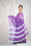 Bindu Re Bindu Purple Kota Doria Saree