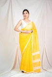 Bindu Re Bindu - Yellow Kota Doria saree
