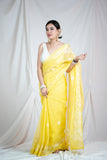 Sunny Whisper- Yellow Kota Doria Saree