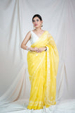 Sunny Whisper- Yellow Kota Doria Saree