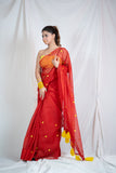 Ruby Radiance - Red Kota Doria Saree