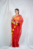 Ruby Radiance - Red Kota Doria Saree