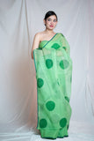 Mathe Ri Bindu - Green Kota Doria Saree