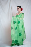 Mathe Ri Bindu - Green Kota Doria Saree