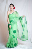Mathe Ri Bindu - Green Kota Doria Saree