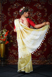 White Gold - White Linen Saree