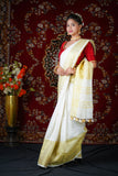 White Gold - White Linen Saree