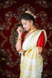 White Gold - White Linen Saree