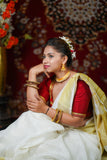 White Gold - White Linen Saree