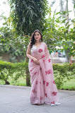 Blush Vein- Pink Kota Doria Saree