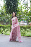 Blush Vein- Pink Kota Doria Saree