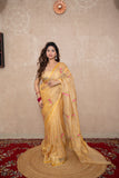 Chamak- Golden Tissue Saree with Embroidery
