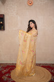 Chamak- Golden Tissue Saree with Embroidery