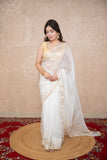 Chandrika- White Floral Gota Saree