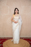Chandrika- White Floral Gota Saree