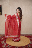 Chandrika- Red Floral Silk Saree