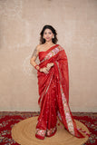 Chandrika- Red Floral Silk Saree