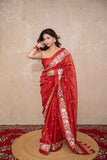 Chandrika- Red Floral Silk Saree