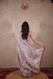 Charu- Lavender Zari Linen Saree