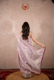 Charu- Lavender Zari Linen Saree