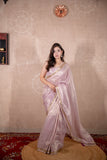 Charu- Lavender Zari Linen Saree