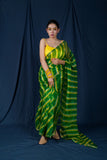MahaMaaya - Green Leheriya Saree