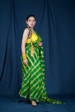 MahaMaaya - Green Leheriya Saree