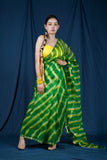 MahaMaaya - Green Leheriya Saree