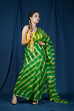 MahaMaaya - Green Leheriya Saree