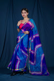 Sangam - Blue Purple Silk Saree