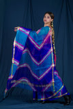Sangam - Blue Purple Silk Saree