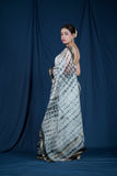 Kalindi - Black & White Kota Silk Saree