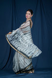 Kalindi - Black & White Kota Silk Saree