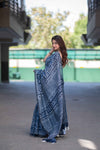 Indigo Garden- Maheshwari Silk Saree