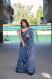 Indigo Garden- Maheshwari Silk Saree