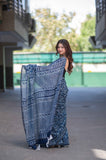 Indigo Garden- Maheshwari Silk Saree