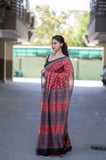 Scarlet Shadow- Maheshwari Silk Saree