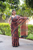 Sapphire Symphony - Maheshwari Silk Saree