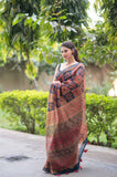 Sapphire Symphony - Maheshwari Silk Saree