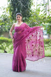 Purple Reign Chic- Kota Doria Saree