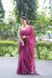 Purple Reign Chic- Kota Doria Saree