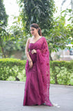 Purple Reign Chic- Kota Doria Saree