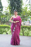 Purple Reign Chic- Kota Doria Saree