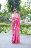 Pink Whisper- Kota Doria Saree