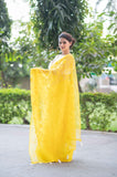 Saffron Sunshine- Yellow Kota Doria Saree