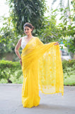 Saffron Sunshine- Yellow Kota Doria Saree