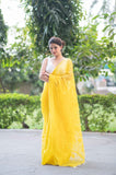 Saffron Sunshine- Yellow Kota Doria Saree