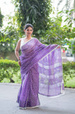Bindu Re Bindu Purple Kota Doria Saree
