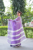 Bindu Re Bindu Purple Kota Doria Saree
